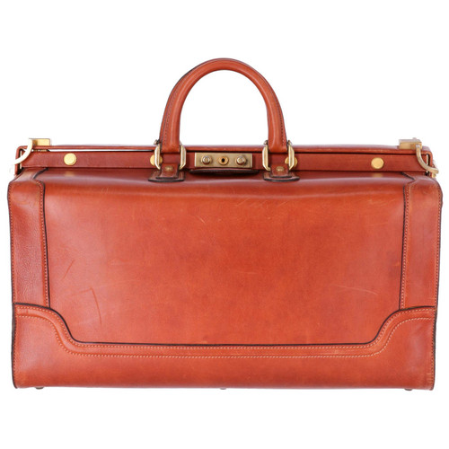 1970s Brown Leather Trunk