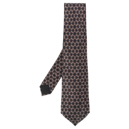 2000s HermÃ¨s Black Silk Ropes Print Tie
