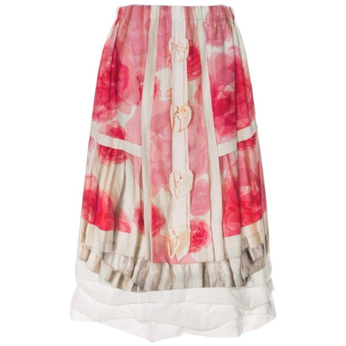 Comme des Garcons Trompe de L'Oeil Floral Print Ruffled Skirt