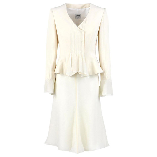 Giorgio Armani White Ivory Silk Wedding Suit, 2000s