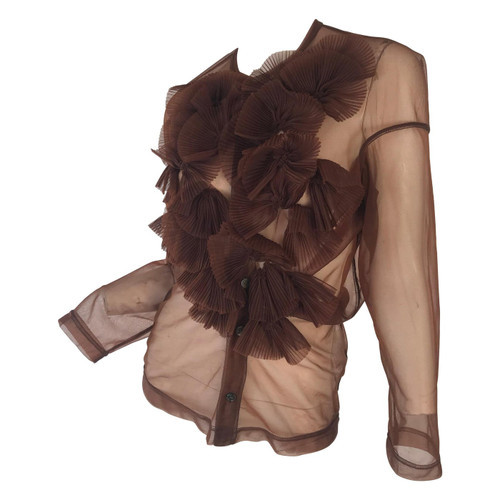Rei Kawakubo 1990s sheer nylon brown top
