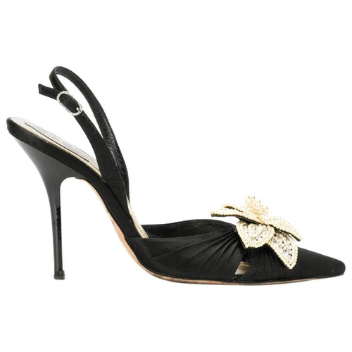 2000s Rene Caovilla Black Pointed Heel Shoes