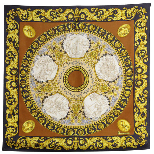 Roberta di Camerino Multicolor Printed Silk Scarf, 1990s