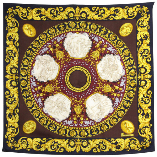 Roberta di Camerino Multicolor Printed Silk Scarf, 1990s
