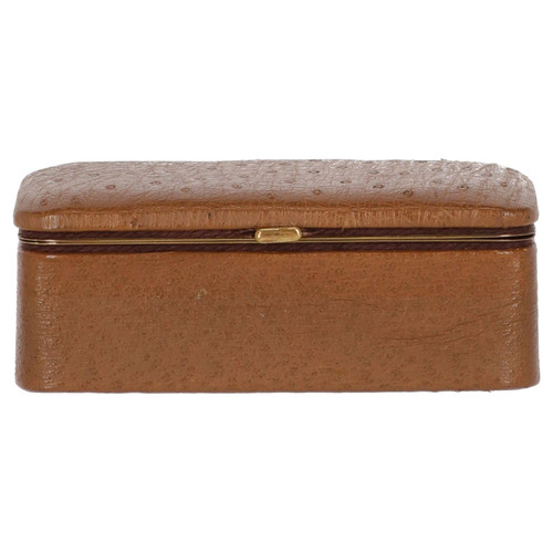 1970s Brown Ostrich Jewelry Box