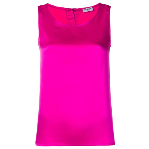 1990s Chanel Fuchsia Silk Tank Top