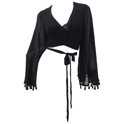 Dolce & Gabbana Wrap Crop Top with Tassels