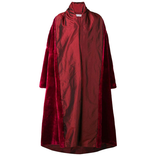 1990s Dolce & Gabbana Faux Fur Bordeaux Coat