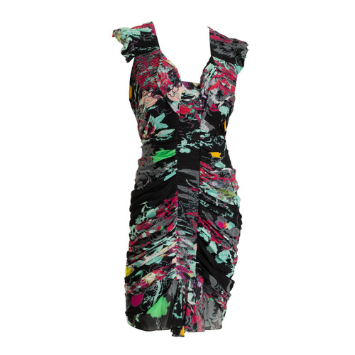 Zac Posen Floral Fantasy Silk Chiffon Cocktail Dress