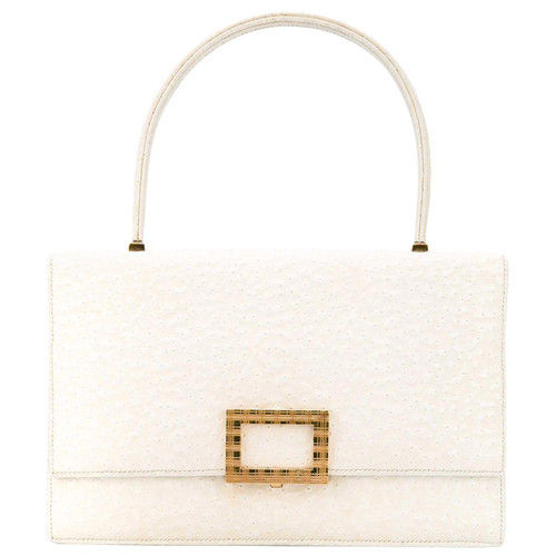 HermÃ¨s White Beluga Vintage Leather Bag, 1960s