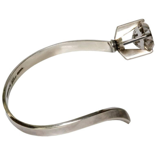 Scandinavian Modern Silver & Rock Crystal bracelet, Waldemar Jonsson, 1969