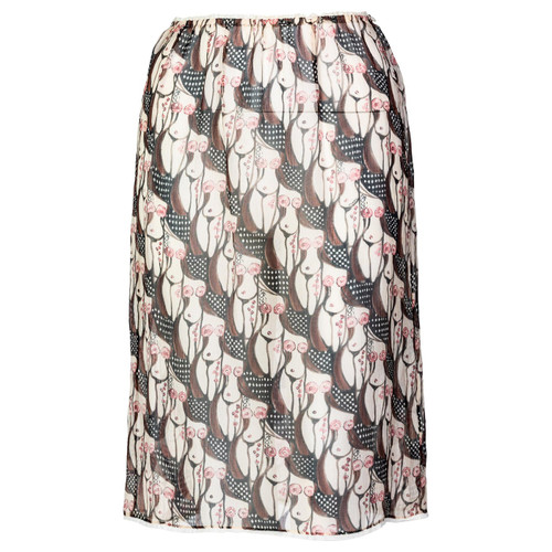 Prada "Naked Lady " Print Sheer Silk Skirt Sex and The City, 2001