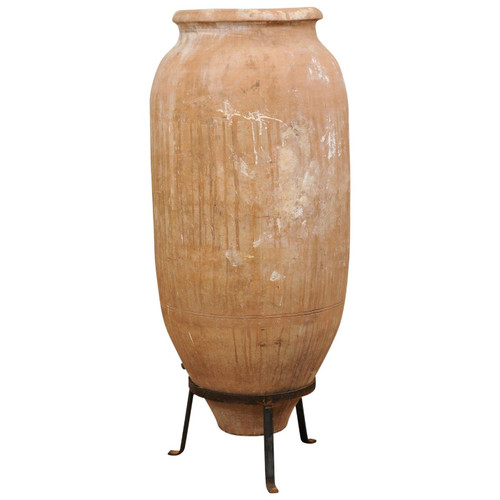19th Century Spanish Toledo Urn marked "Padilla Villarrobledo" on Custom Stand