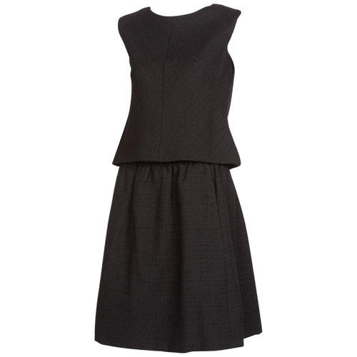 Norman Norell Couture Black Tailored Skirt Suit / Sleeveless Top, 1960s