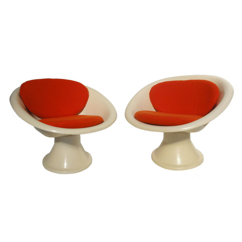 Super Rare 'Mecurio' Chairs by French Artist Claude Courtecuisse, Steiner, 1967