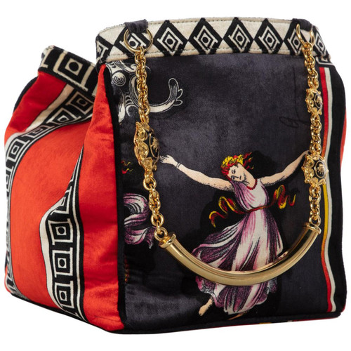 Gianni Versace Couture Silk Velvet Canova Print Gold Chain Bag, 1990s