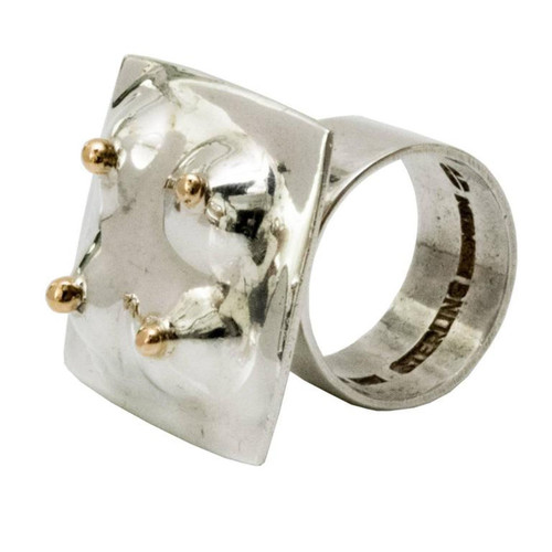 Scandinavian Modern Surrealist silver ring by Ove Bohlin Stockholm 1971
