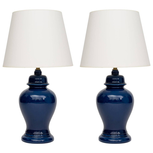 Indigo Ceramic Ginger Jar Lamps