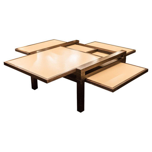 Bernard Vuarnesson, Coffee Table "Par 4", Wood, circa 1980, Italy