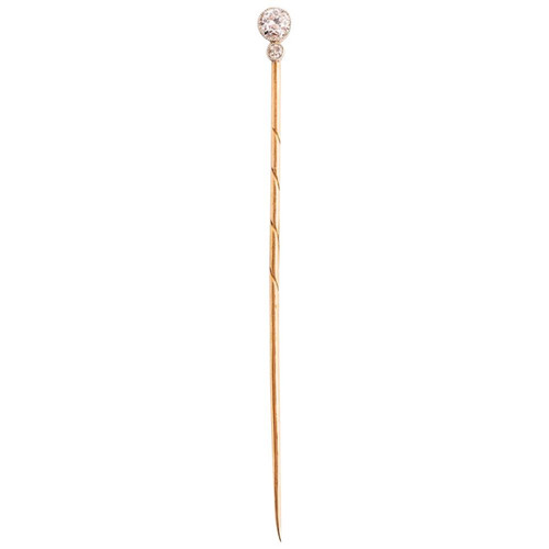 Antique Diamond Platinum Yellow Gold Pin