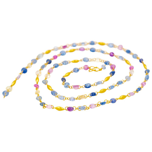 Scrives Multi-Color Sapphires 22 Karat Gold Necklace