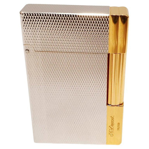 S.T. Dupont Ligne 2, Silver Diamond Head and Gold Plated