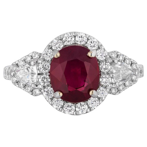 AGL Certified 2.36 Carat Burma Ruby Diamond Cocktail Ring