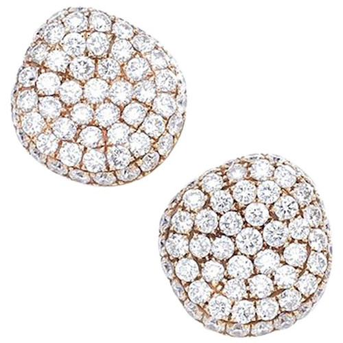 Diamond on Rose Gold Stud Earrings
