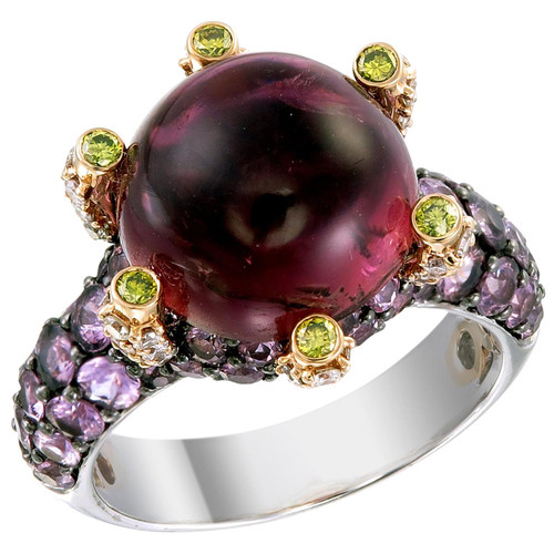 Zorab Creation-Boule MystÃ©rieuse Diamond and 10.40 Carat Pink Tourmaline Ring