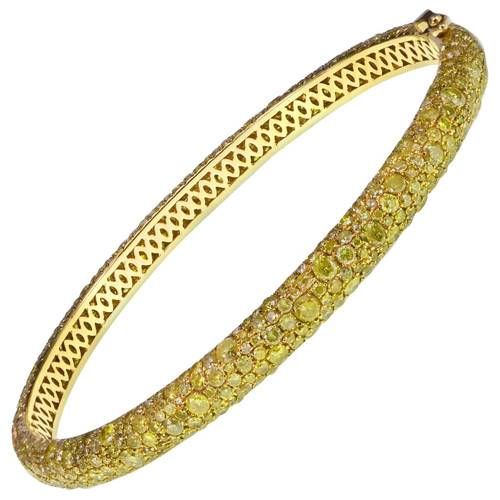8.82 Carat Fancy Vivid Yellow Diamond Eternity Bangle