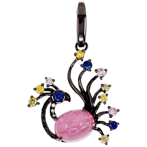 'Pavo Real' Dangling Pendant with Natural Fancy Color Diamond