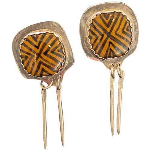 Tribal Set, Mineral Earrings Made of Sterling Silver BV Shirley Designer