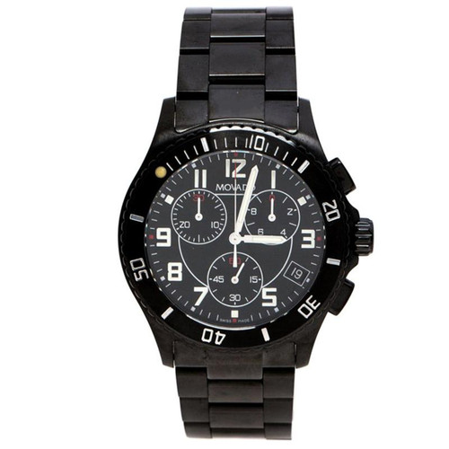 Movado Black PVD Coated Stainless Steel Men's Wristwatch 40 mm