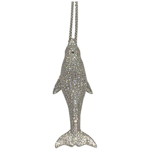 Priceless 6.0 Carat Diamond 18 Karat White Gold Dolphin Pendant Necklace