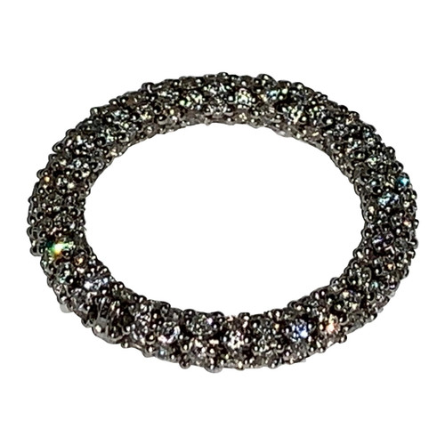 Stack-Able Roll on 2.05 Carat White Diamond 18 Karat White Gold Ring