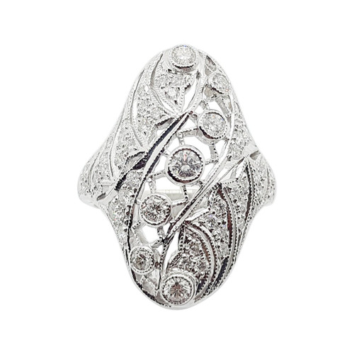 Diamond Ring set in 18 Karat White Gold Settings