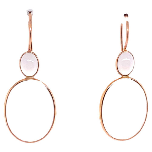 18 Karat Yellow Gold Chalcedony Necklace Earrings