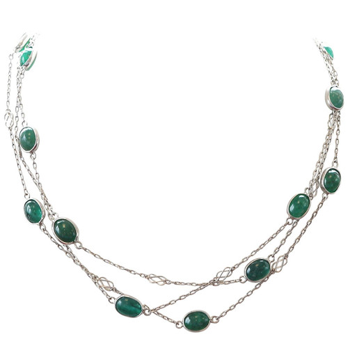 Emeralds by the Yard Platinum Necklace