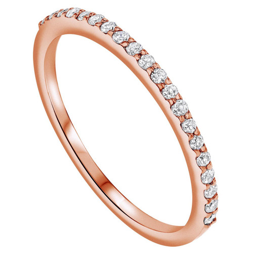 Half Eternity 0.15 Carat Diamond Ring in 14K Rose Gold - Shlomit Rogel
