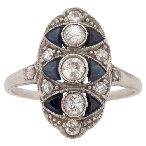 .25 Carat Total Weight Art Deco Diamond Platinum Engagement Ring