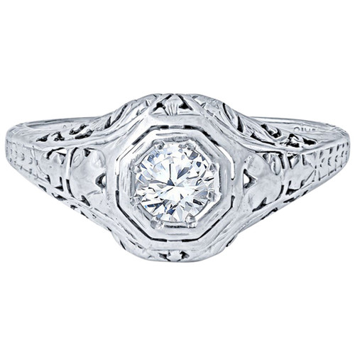 .33ctw Old European Cut Round Diamond Vintage Art Deco Engagement Ring