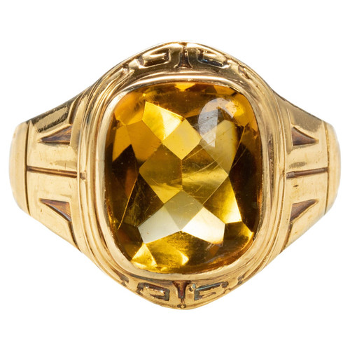 Art Deco Citrine Men's Ring