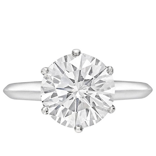 3.16 Carat Round Diamond D Internally Flawless Solitaire Platinum Ring