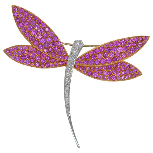 Van Cleef & Arpels Dragonfly Brooch in 18K Yellow & White Gold Unworn