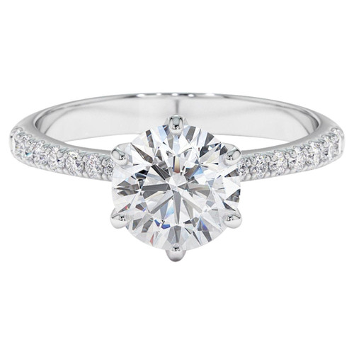 1.71 Carat GIA Certified Solitaire Diamond 6 Prong Engagement Ring in 18K