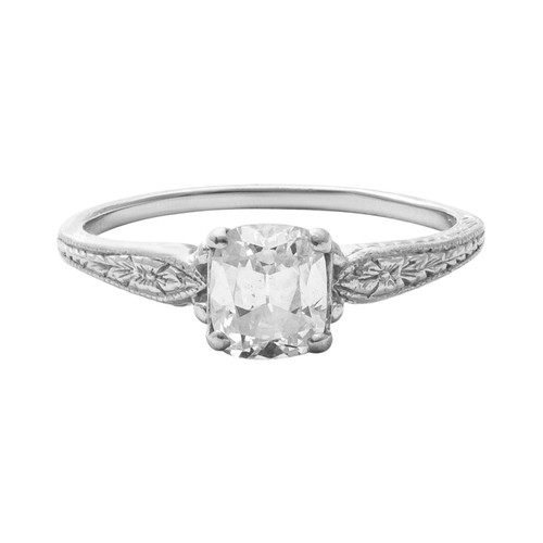 GIA Certified 0.91ct D SI2 Platinum Diamond Solitaire Ring