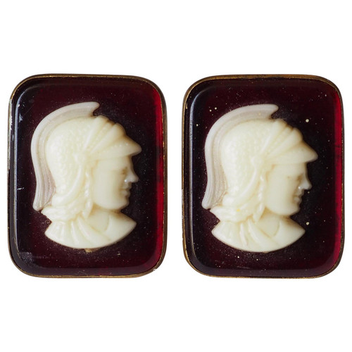 Cameo Cufflinks Glass Paste