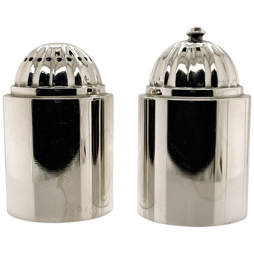 Pair of Danish Modern Georg Jensen Sterling Silver Salt and Pepper Shakers # 627