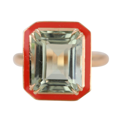 Art Deco Style 4.65 Ct Amethyst 14K Gold Cocktail Ring