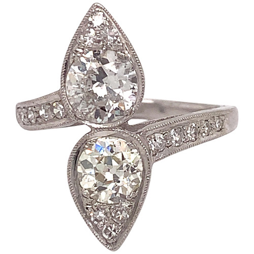 Estate Platinum Old European Cut Diamond Ring